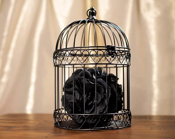 Anderson's Decorative Black Wire Birdcage Wedding Centerpiece, Table Décor, Hanging Decorations, Reusable