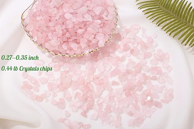 Rose Quartz Healing Crystal Chips Bulk Gemstones Sets Tumbled Crushed Stones Crushed Crystals Natural Rocks for Fountain Rocks Decoration Reiki Energy Balancing Meditation Aquarium Gravel 0.44lb