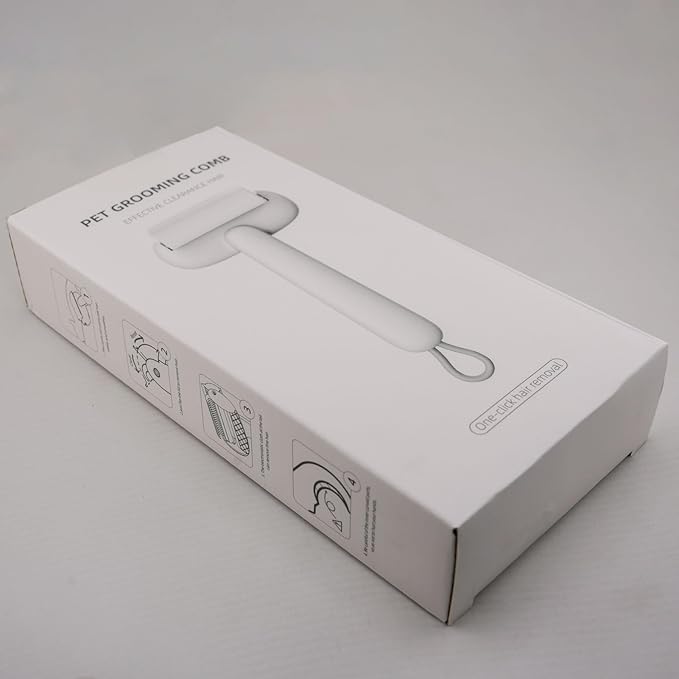 Self Cleaning Grooming Brush for Shedding Pets Rake Gently Removes Loose Undercoat Mats Tangled (Pink)