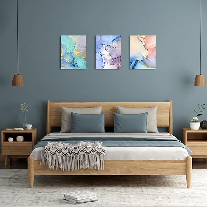 Abstract Wall Decor For Living Room Canvas Wall Art Paintings For Bedroom Colorful Color Abstract Wall Artworks Pictures For Office Kitchen Decoration Bathroom Home Decorations Art 3 Piece 12x16 Inch