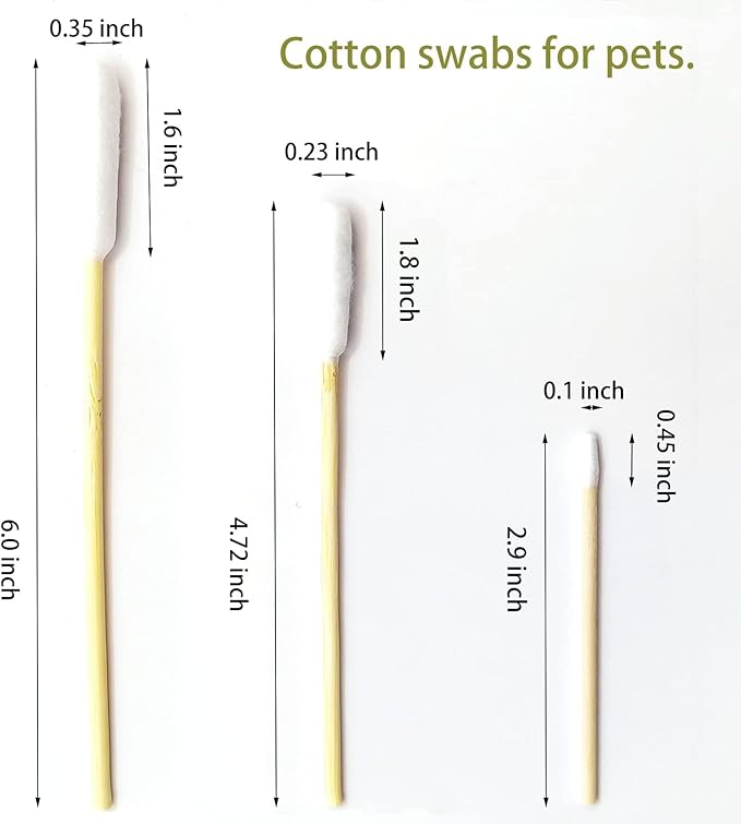 Dog Ear Cleaning Q Tips – 500 Count Cotton Swabs, 6-Inch Biodegradable Swabs for Dog Ear Care, Dog Wound Care, Safe & Eco-Friendly, Designed for Large Dogs