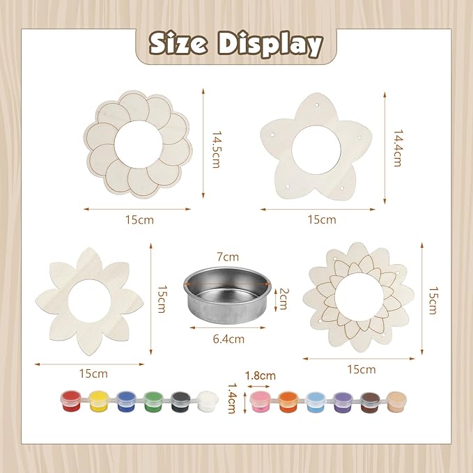 Fennoral 4 Pack Bird Feeder Kits for Kids Make Your Own Bird Feeders Wooden Art and Craft for Girls Boys Ornaments DIY to Paint Bird Feeders Craft for Spring Garden Outdoor Summer Activities Project