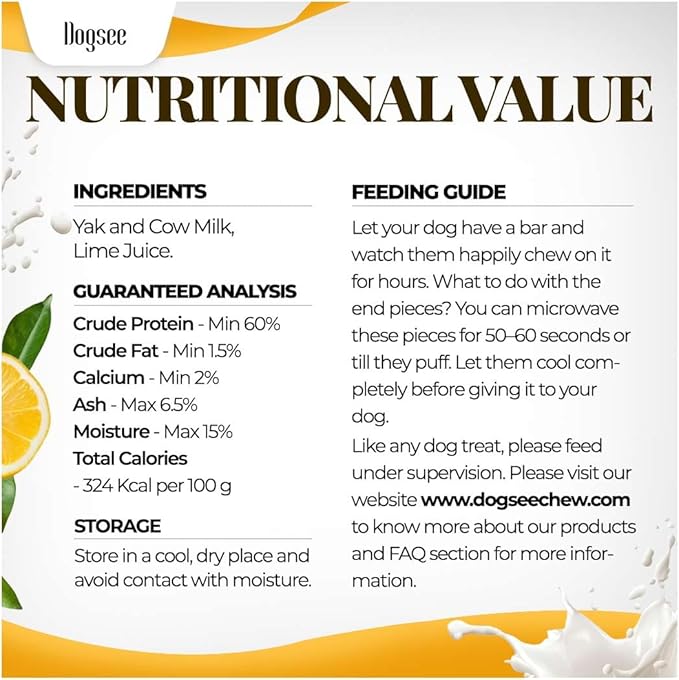 Dogsee Original Yak Cheese Himalayan Dog Chews 1lb (Medium - 6 Bars) | 100% All Natural | Dog Treats Medium Breed | Dog Chews Long Lasting for Aggressive Chewers | High Protein | Dental Sticks