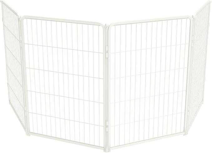 FXW Homeplus Unleashed Indoor Dog Playpen - Stress-Free and Safe Play, Heavy Duty 40 Inch 4 Wire Panels Dog Pen for Medium and Large Dogs, White│Patented