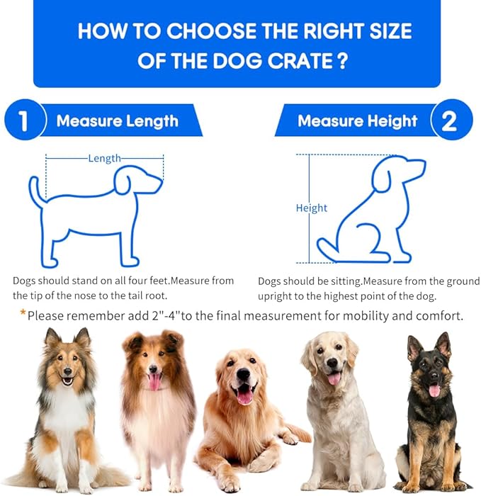 Dog Crate Furniture for Large Dogs, Wooden Dog Kennel Indoor with Double Doors, Dog Cage with Cushion & Drawers, Dog House Side End Table for Large Medium Dogs up to 70 lb, 39.4” L, Grey