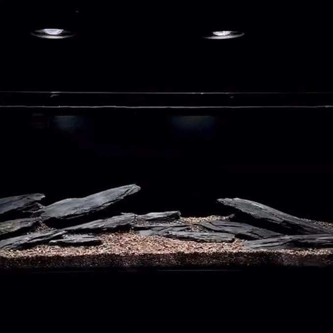 Unocho Natural Slate Stone Rocks Reptile Basking Platform Rock 10LB Fish Tank Rocks for Aquascaping Aquariums Terrariums Paludariums Wargaming Models Miniature Fairy Gardens（2-6 inches）