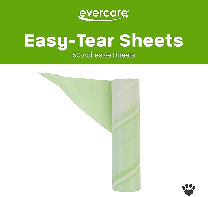 Evercare 10” Mega All-Purpose Pet Hair Lint Roller Refill, 50 Sheets – Sticky Roller for Pet Hair, Cat & Dog Hair Remover, Lint Remover, Pet Hair Remover for Furniture, Clothing & Cars