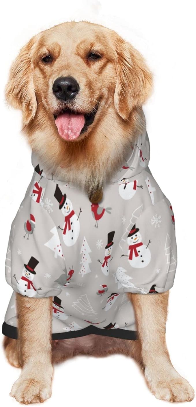 Christmas Gray Snowman Hoodie,Christmas Cosplay Dog Clothes with Pocket and Hat Winter Clothes Sweaters XXX-Large