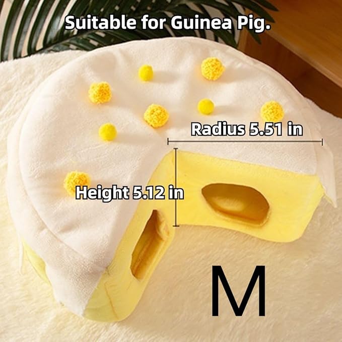 Cozy Cake Hamster House - Soft Plush Hideout & Tunnel Bed for Guinea Pigs, Syrian Hamsters, and Small Animals - Adorable, Warm & Washable Hideaway for All Seasons, Perfect Cage Accessory