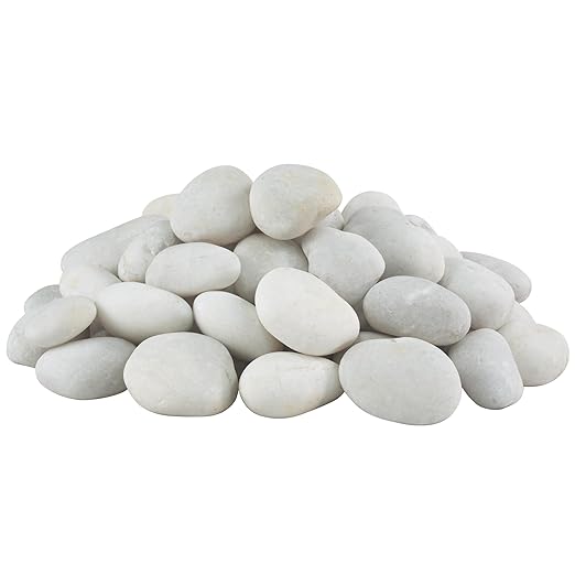 Large River Rocks for Landscaping 20lbs, 3-4 Inch White River Rocks, Hand-Picked Natural Stones for Garden Design Fish Tank, Pathways and Backyard