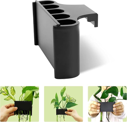 Aquarium Plant Holder for Rimmed Tank, Aquarium Hanging Plant Holder, Plastic Aquatic Plant Pot with 5 Hole, Fish Tank Decorations for Aquatic Plants, 0.5 inch
