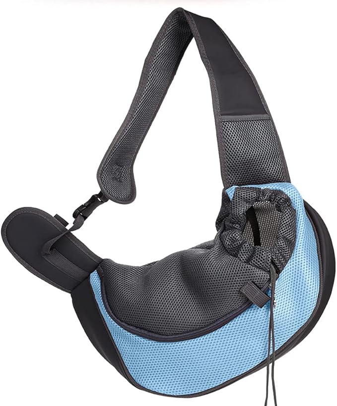 Pet Dog Sling Carrier, Breathable Mesh Portable Travel Safe Pet Sling Shoulder Bag Carrier with Adjustable Non-Slip Shoulder Strap for Small Dogs Cats Puppy