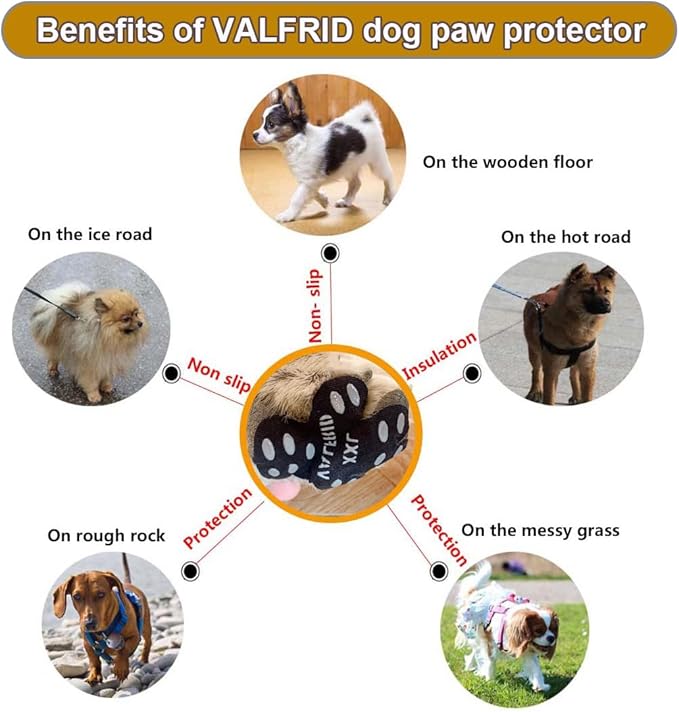 Dog Paw Protector Anti-Slip Grips to Keeps Dogs from Slipping On Hardwood Floors,Disposable Self Adhesive Resistant Dog Shoes Booties Socks Replacemen S 24 Pieces