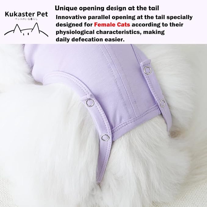Cat Recovery Suit for Abdominal Wounds and Skin Diseases, Breathable Surgical Recovery Shirt After Surgery Wear Anti Licking Wounds,E-Collar Alternative for Cats Pet Kitten(RSC01-grey-l)