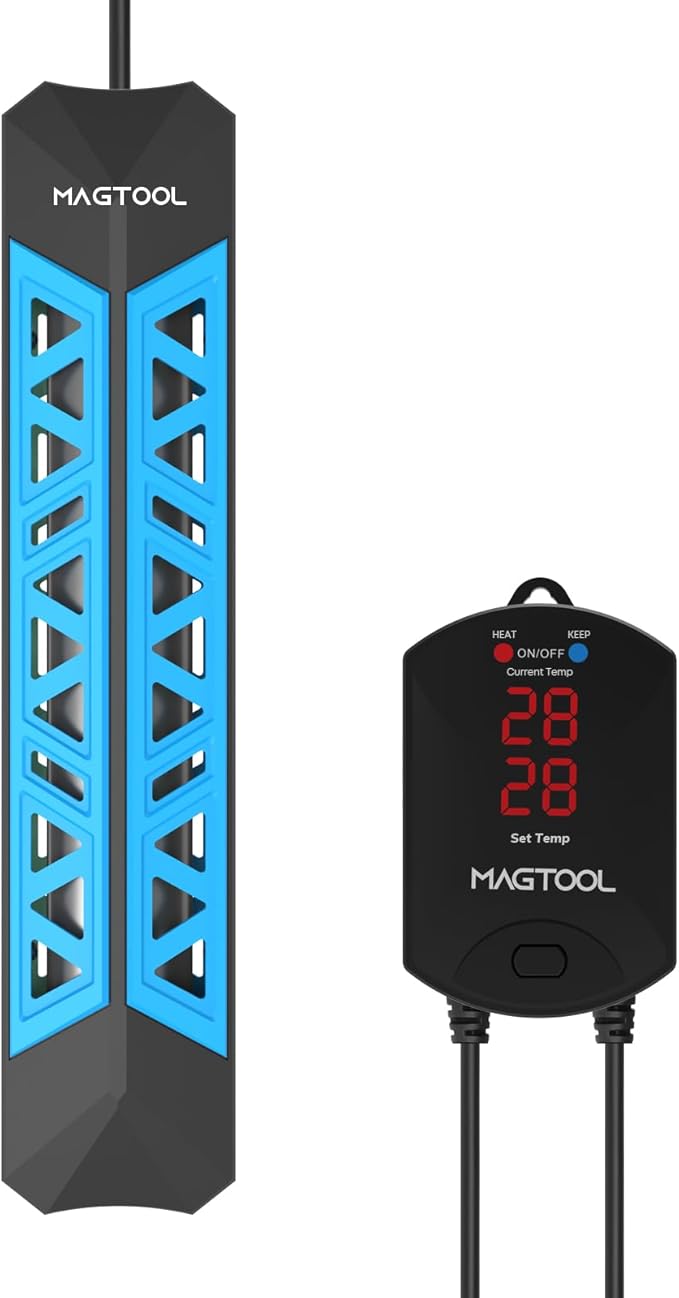 ＭagTool Aquarium Heater, 100W-1200W Submersible Fish Tank Heater with Over-Temperature Protection & Automatic Power-Off Fish Heater with Digital Controller for Freshwater & Saltwater 65-75-156 Gal