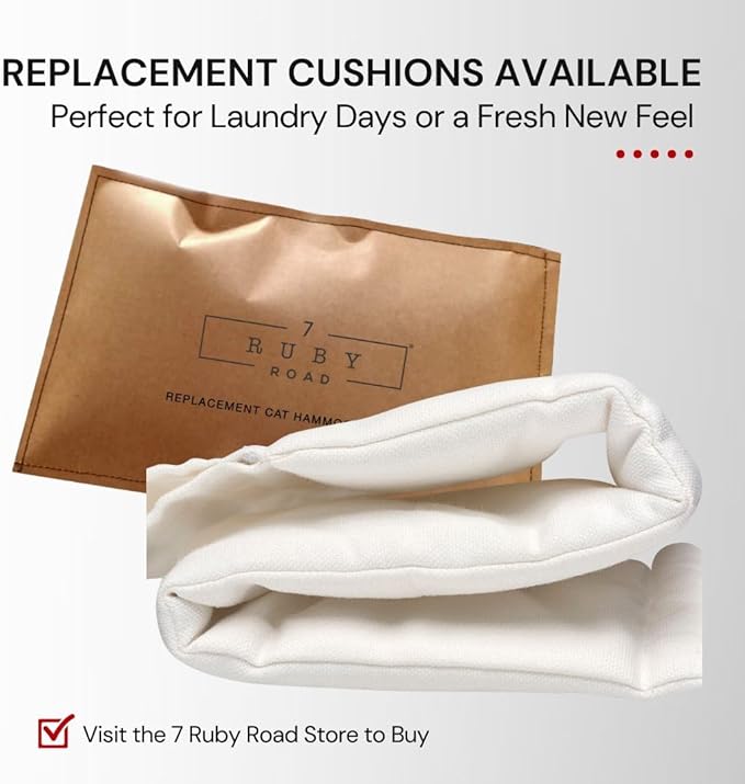 7 Ruby Road Cat Hammock Wall Mounted Shelf with Two Steps Set - Wall Shelves and Perches for Sleeping, Playing, Climbing and Lounging - Modern Cat Bed & Furniture for Indoor and Large Cats or Kitty