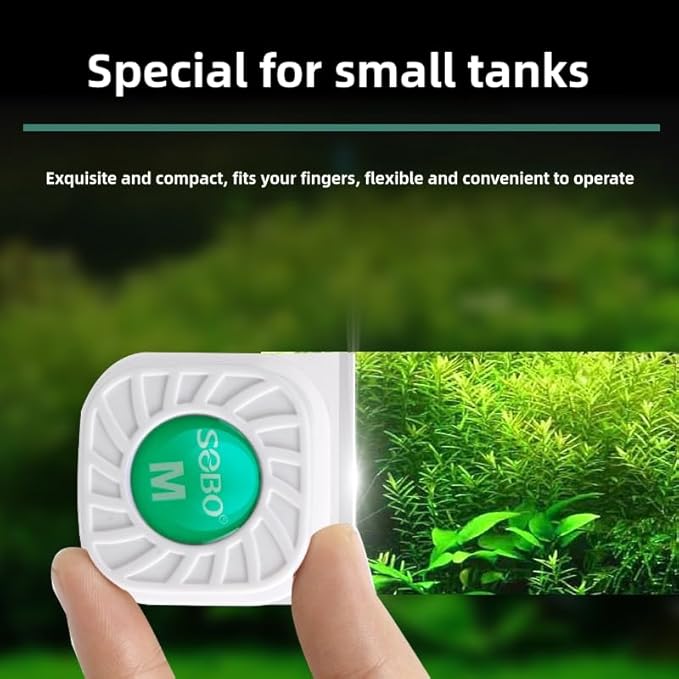 Mini Magnetic Aquarium Brush with Scraper Blade - Fish Tank Dirt Remover for Small Glass/Acrylic Tanks, Safe for Betta & Shrimp (5-20 Gallon) (Large with Scraper)