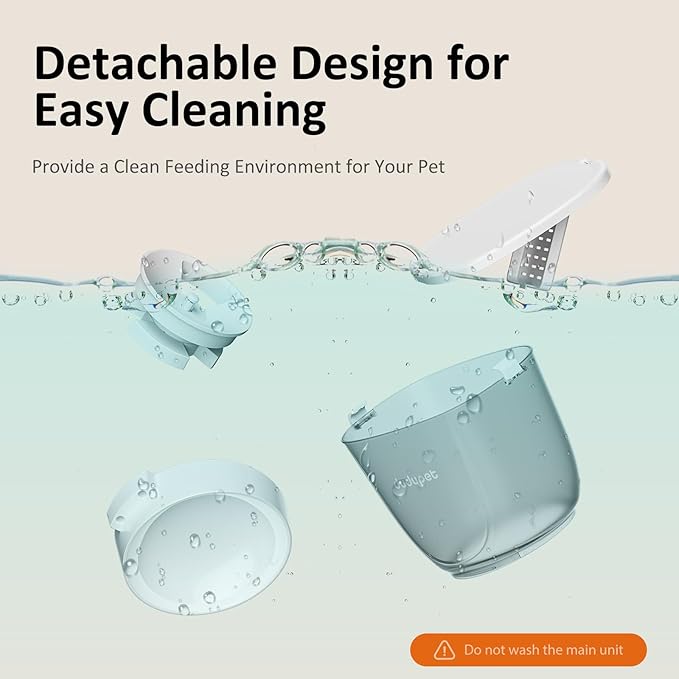 5L/21 Cup Automatic Cat Feeder, Timed Cat Food Dispenser, Automatic Pet Feeders Up to 6 Meals 1-20 Portion, Dual Power Supply Cats Feeder with Stainless Steel, Pet Dry Food Dispenser for Cats & Puppy