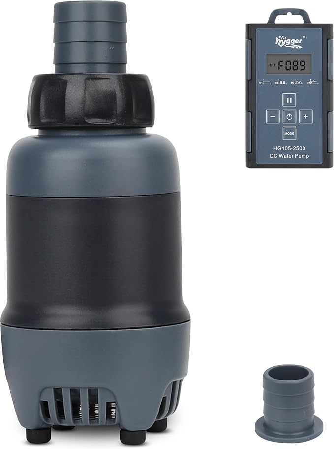 hygger 24V DC Aquarium Water Pump, 396GPH 20W 6.6FT Submersible Pump With Controller, Water Fountain Pump with 2 Nozzles for Fish Tank, Pond, Aquarium, Statuary, Hydroponics