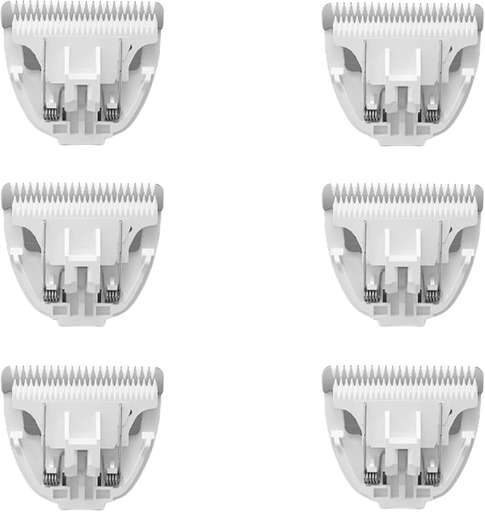 6 Pack Ceramic Blades Replacement for Dog Grooming Clippers, Detachable Pet Clipper Blades for Dogs,Cats Hair Trimming