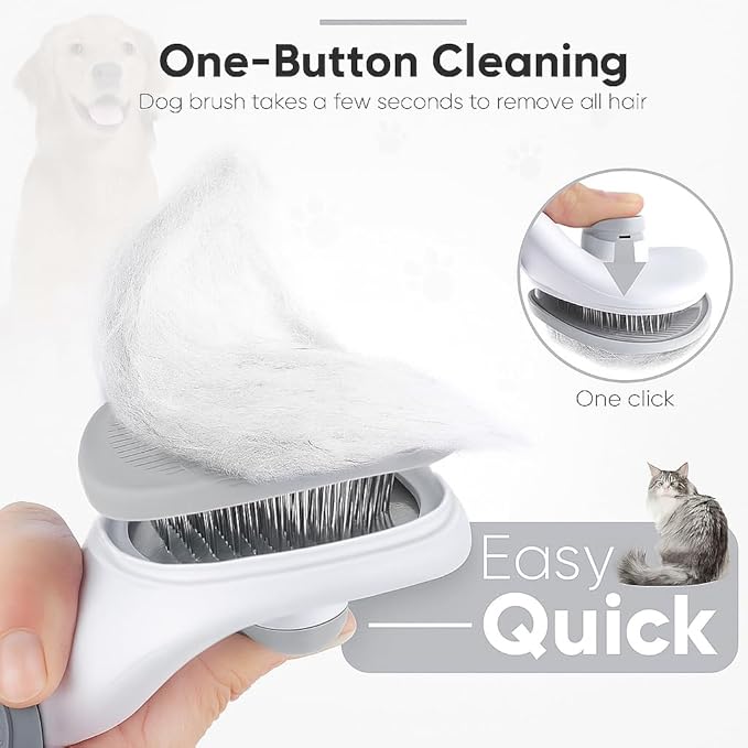 Namylya Cat Brush for Shedding & Grooming – Slicker Brush for Dogs and Cats with Long Hair – Removes Tangles, Mats & Loose Fur