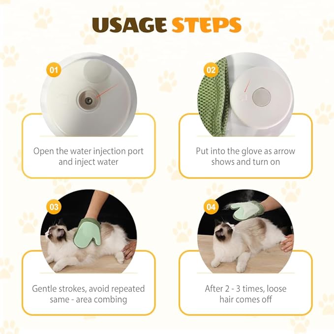 All-in-One Grooming Mist Glove for Pets, Upgrade Efficient Pet Hair Remover Gloves Grooming Spray Comb, Gentle Deshedding Efficient for Dogs & Cats (Pink)