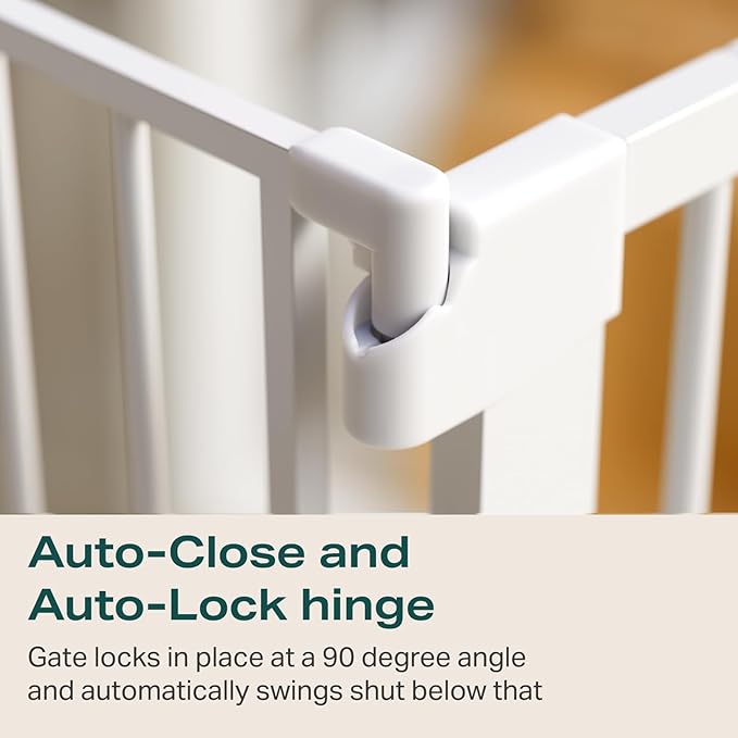 Cumbor 36" Extra Tall Baby Gate for Stairs, 29.7-48" Wide Dog Gates for Doorways, Auto Close Safety Gate for Babies and Pets, Easy Install, Pressure Mounted, Fits Doorways, Stairs, Entryways, White