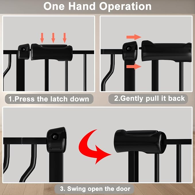 Fairy Baby Extra Wide Baby Gate 76.3-81.1 Inch Wide, Walk Through Pressure Mounted No Drill, Long and Large Tension Gate for Pet and Kids