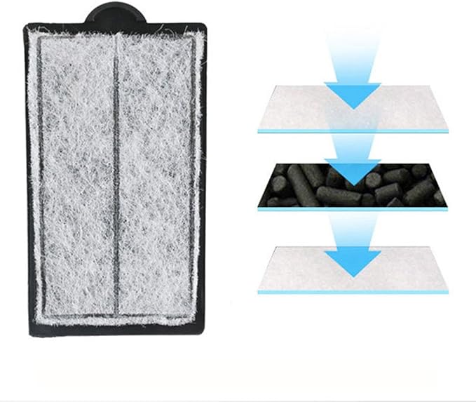 11 Pack Auqarium Filter Replacement Plates, Turtle Tank Filter Cartridges, Activated Carbon Suitable for Low-Water Filter