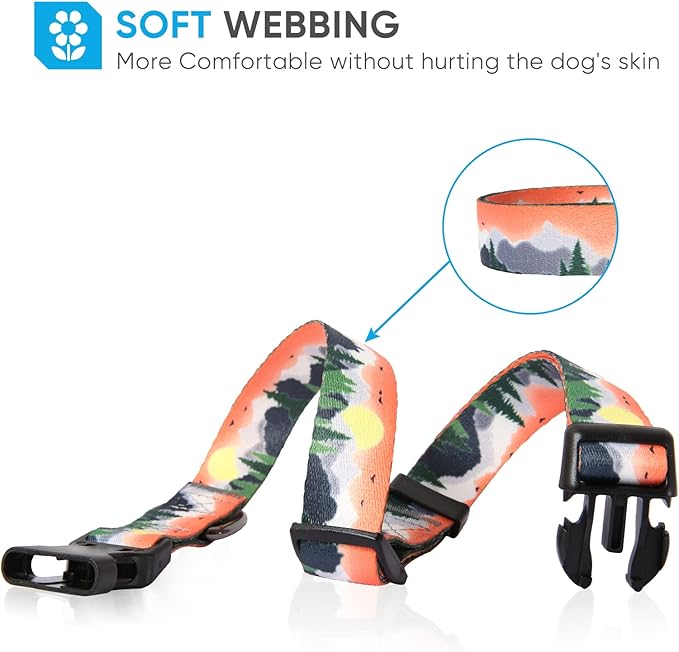 HEELE Dog Collar, Adjustable Soft Dog Collar for Small Medium Large Dogs,Floral Patterned Puppy Collars with Quick Release Buckle XS Length 8.5''-11''