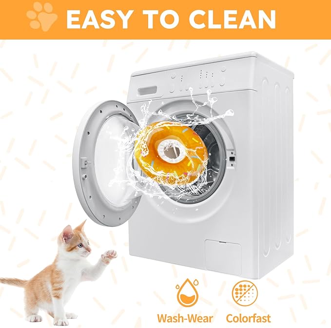 Cat Cone Collar Soft, Cat Recovery Collar for Wound Healing Cute Donut Adjustable Kitten Cones to Stop Licking Comfortable Lightweight Neck Elizabethan Collars for Kittens After Surgery