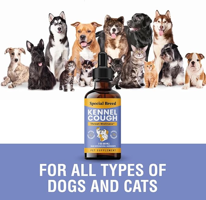 Cough Support for Dogs & Cats, Dry and Wet, Respiratory & Cold, Made in USA, 2oz