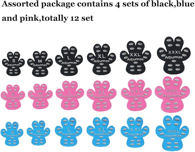Dog Anti Slip Paw Grips Traction Pads,Dog Feet Stickers with Stronger Self-Adhesive Paw Pad Provide Traction for Senior, Injured Dogs,12 Sets (48 pcs) XL Multicolor