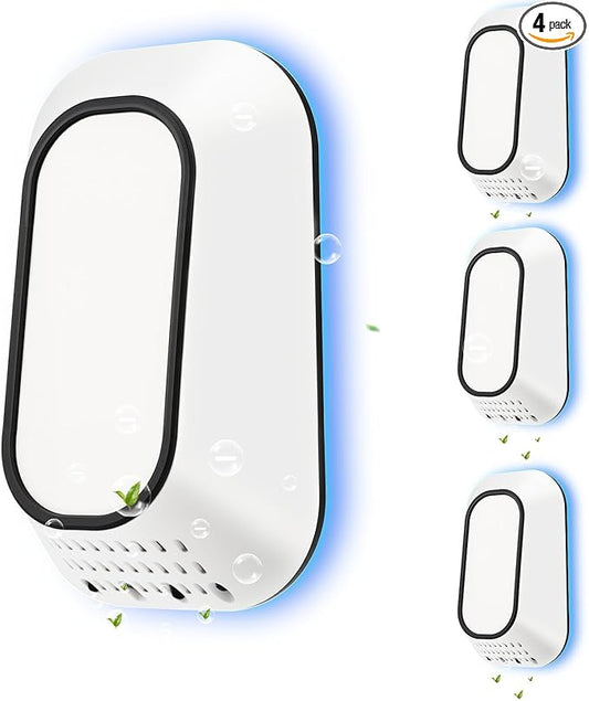 Air Ionizers for Home With 4 Negative Ion Output Heads,Ionizer Air Purifier Plug in With Backlight,Quiet and Energy-Saving, Ideal Air Cleaners for Bedroom,Office,Living Room and Pet Room(4)