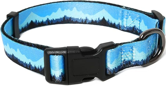 HEELE Dog Collar, Adjustable Soft Dog Collar for Small Medium Large Dogs,Floral Patterned Puppy Collars with Quick Release Buckle L Length 15.94''-25.59'