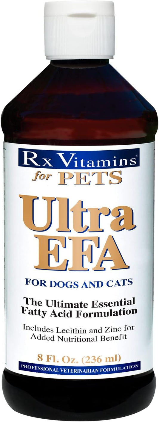 Rx Vitamins for Pets Ultra EFA for Dogs & Cats - Veterinary Essential Fatty Acid Formula - Help Joint Pain & Stiffness - 8 fl. oz.