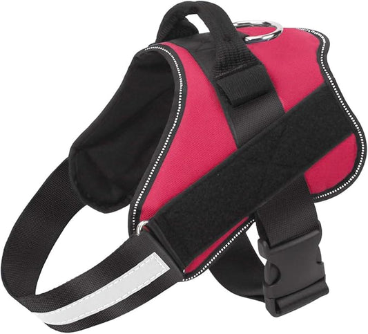 Bolux Dog Harness, No-Pull Reflective Dog Vest, Breathable Adjustable Pet Harness with Handle for Outdoor Walking - No More Pulling, Tugging or Choking (Red, L)