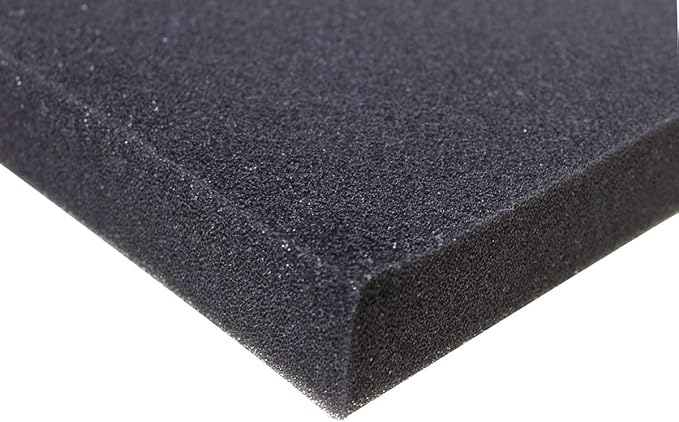 AQUANEAT Aquarium Filter Sponge Open Cell Foam Sheet Bio Sponge Filter Media Pad HMF Fish Tank Sump Divider (11" Lx 10.25" W x 2" H, Black)