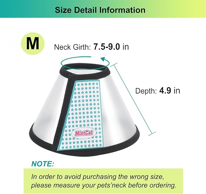 Cat Cone, Adjustable Recovery Pet Cone Elizabethan Collar for Cats Rabbit, 8.1 Inches Cat Cone Collar Soft, Protective Cat Cones to Stop Licking, Lightweight Practical Kitten Cone