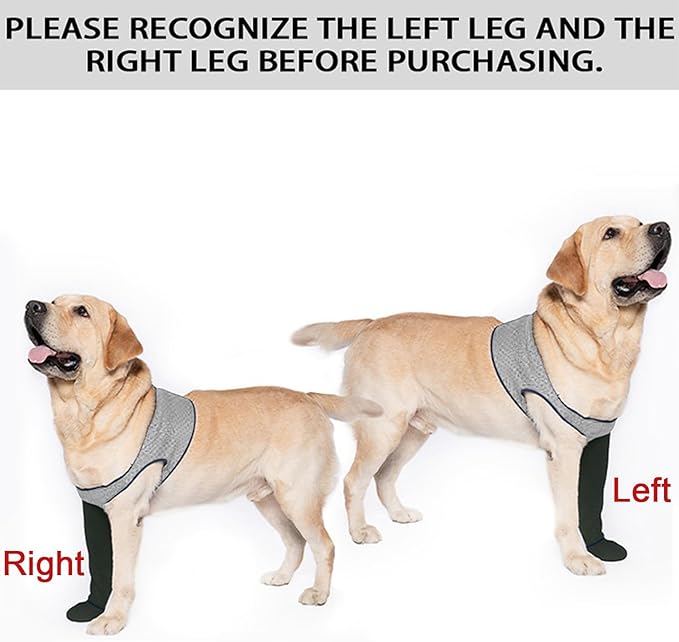 COODEO Dog Socks to Prevent Licking Paws, Healing Boots & Paw Protectors with Non-Slip Bottoms for Wound Protection, Waterproof Sleeve Shoes for Licking（Grey，3XL_Right