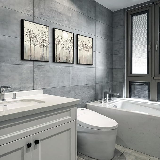 Black Framed Wall Art for Living Room Bedroom Wall Decor office Wall Decorations trees and birds Abstract Wall Paintings Sunrise and sunset Wall Pictures Artworks Modern 3 Piece Framed Prints Art