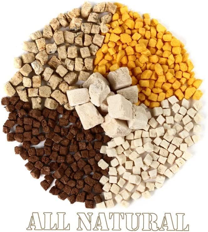 Organic Freeze Dried Dog & Cat Treats - Single Ingredient, Grain Free Food Toppers for Healthy Pets, No Fillers or Preservatives (3 Bag, Salmon)