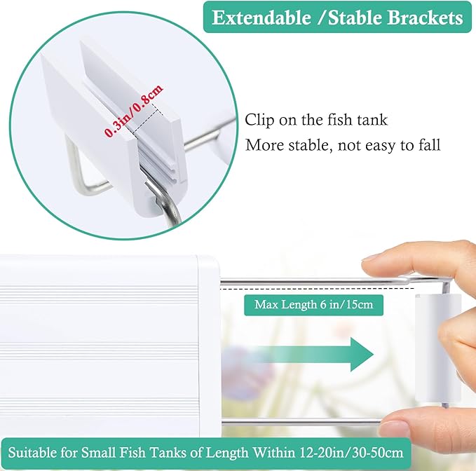 HITOP Full Spectrum LED Aquarium Light – 24-32" Classic Fish Tank Light with Timer, Aquarium Plant Light with Stable Extendable Brackets (24-32in)