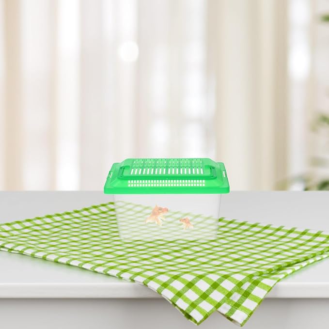 Plastic Turtle Fish Tank Critter Keeper Plastic Terrarium Portable Aquarium Tortoise Living Tank Turtle Holder Hermit Crab Cage Hamster Tank Reptile