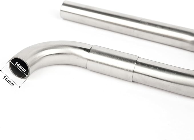 LANDEN 304 Stainless Steel Lily Pipes with Clamps for Rimless Glass Aquarium, Inflow and Outflow Set (Pipe Diameter 16mm)