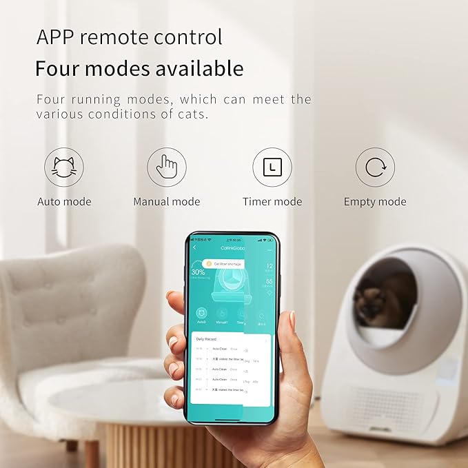 CATLINK Self Cleaning Automatic Litter Box for Cats 3.5~22lbs-APP Control,Double Odor Removal-Extra Large with 40 Liners&1 Carbon Filter Box Included -Smart Robot Cat Litter Box (New Version)