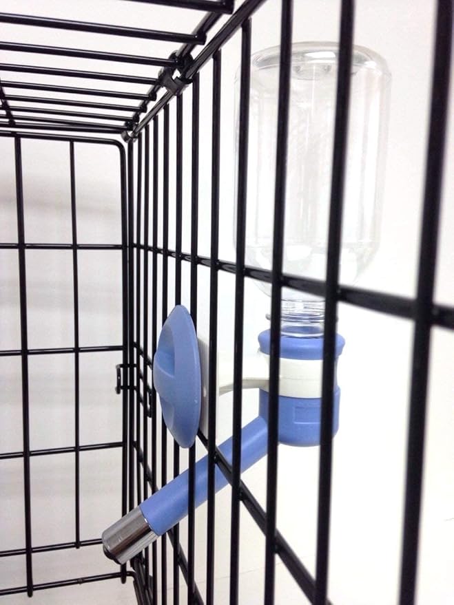 Choco Nose Patented No-Drip Dog Water Bottle/Feeder for Dogs/Cats and Other Small-Medium Sized Animals - for Cages, Crates or Wall Mount. 10.2 Oz. Mess Free Leak-Proof Nozzle 16mm, Blue (C590)