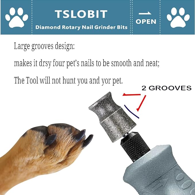 Diamond Dremel Dog Nail Grinder Attachment,1/8'' Pet Nail Grinder Wheel for Dremel Dog Nail Grinder, Diamond Rotory Bit for Dogs&Pets Nail Care,2-Pack（Large A&D）