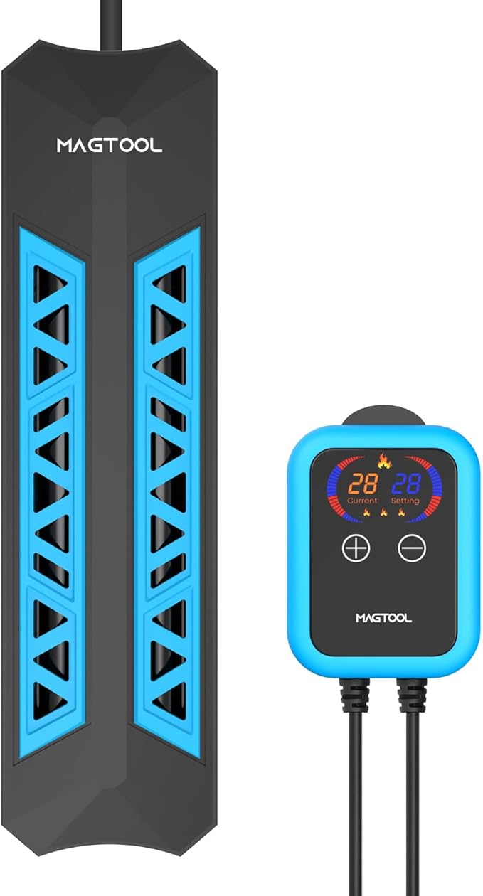 ＭagTool Aquarium Heater, 100W-1200W Submersible Fish Tank Heater with Over-Temperature Protection and Automatic Power-Off Fish Heater with Digital LED Controller for Freshwater and Saltwater