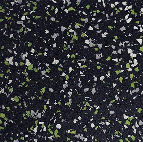 American Floor Mats - 1 Inch Thick Colorful Gym Tiles - Superior Shock Absorbing - 35% Green/Grey/White - 2' x 2' Single Tile (Covers 4 Sq Ft)